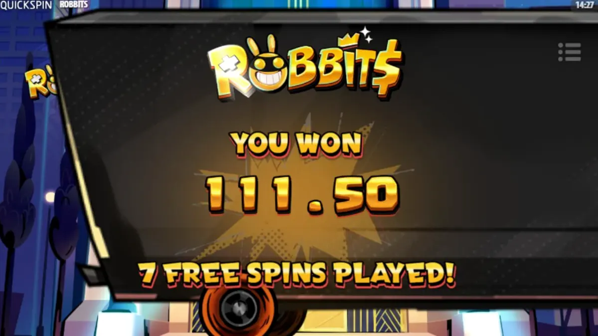 Cena do jogo de slot Robbits com personagens coelhos ladrões