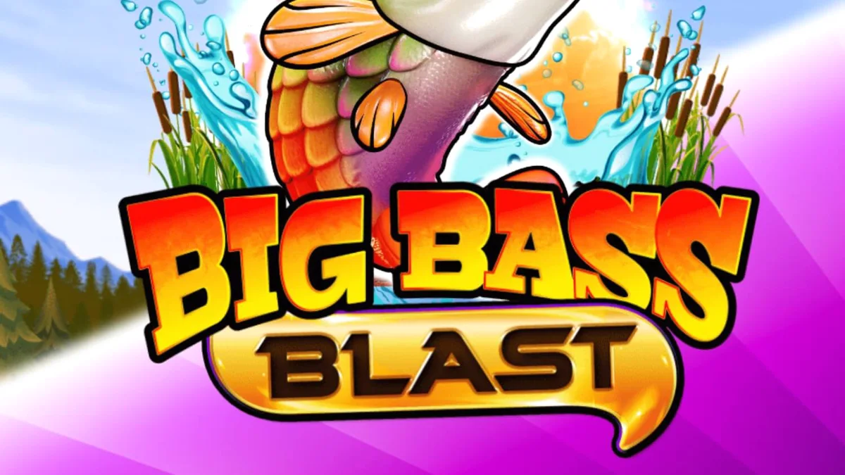 Interface futurista do slot Big Bass Blast com elementos de pesca e eletricidade