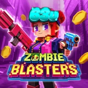 Interface do jogo Zombie Blasters com temática arcade